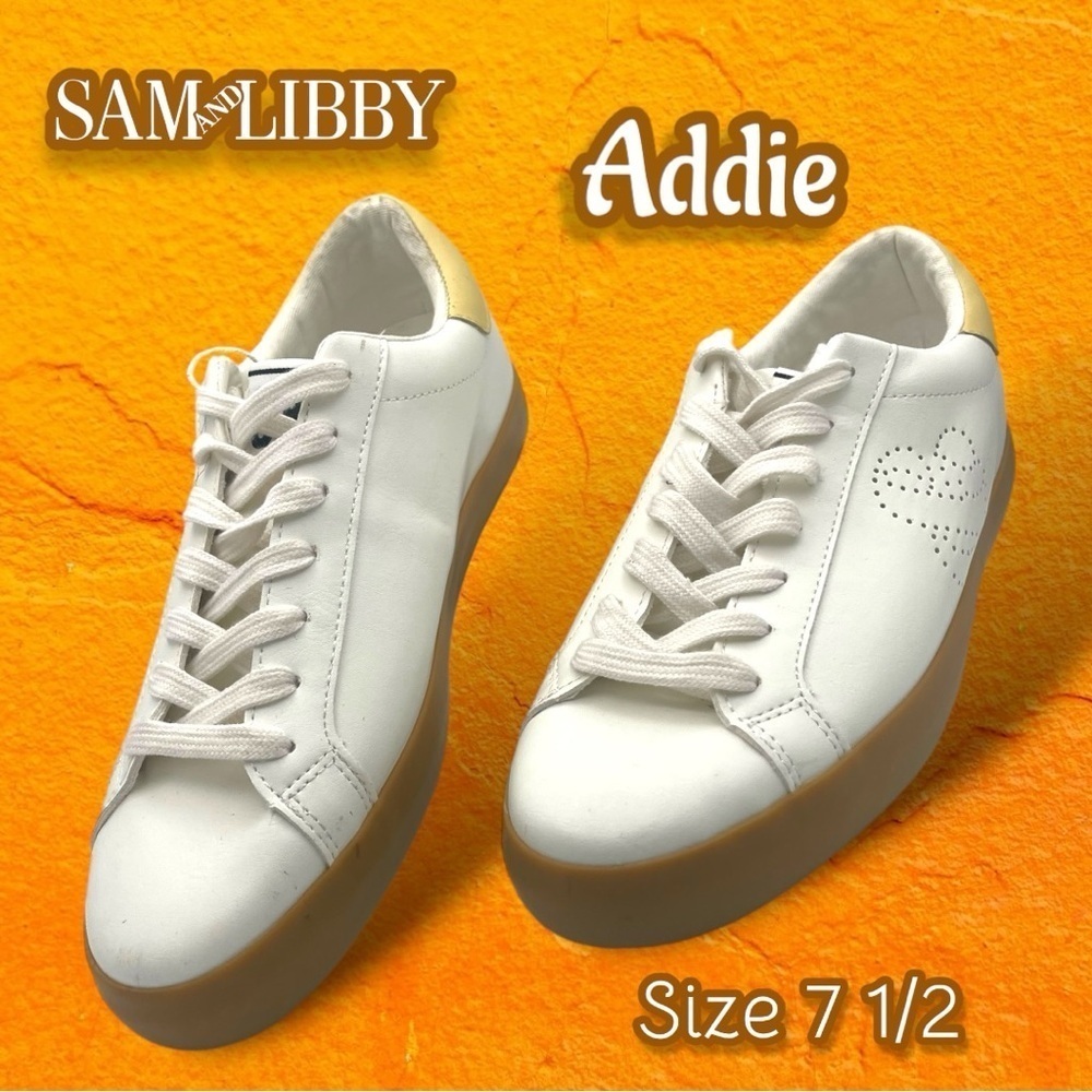 Sam & Libby Women's Casual Addie White Sneakers Size 7.5